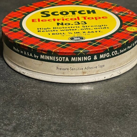 Vintage Scotch Electrical Tape Tin No. 33 - Tin Only, No Tape - Picture 3 of 7